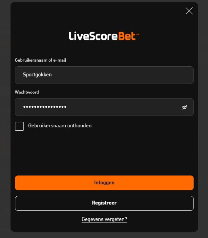 inloggen livescore bet verschillende browsers of banner klikken simpel gemakkelijk uitleg vul je gegevens in