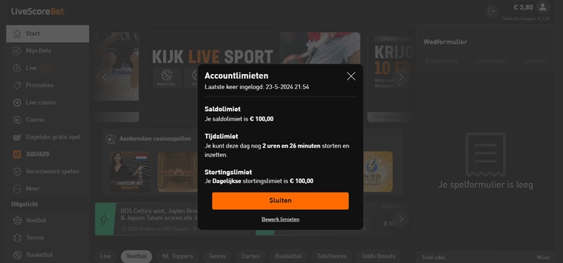 inloggen livescore bet verschillende browsers of banner klikken simpel gemakkelijk uitleg speel verder start met spelen van online kansspellen gokkasten sportweddenschappen