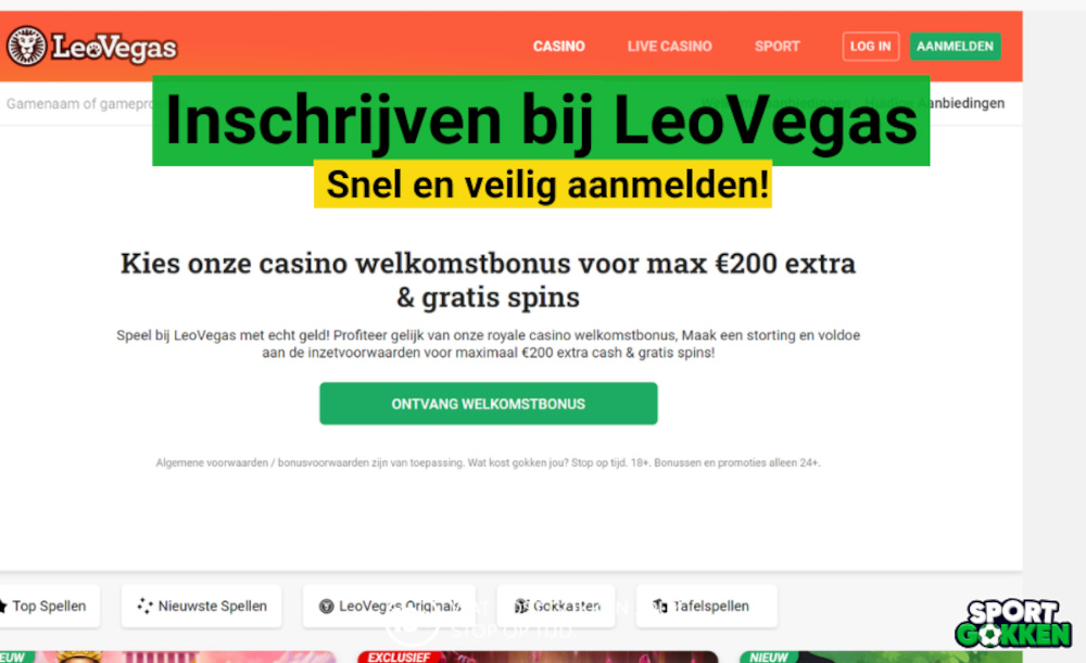 Aanmelden bij LeoVegas