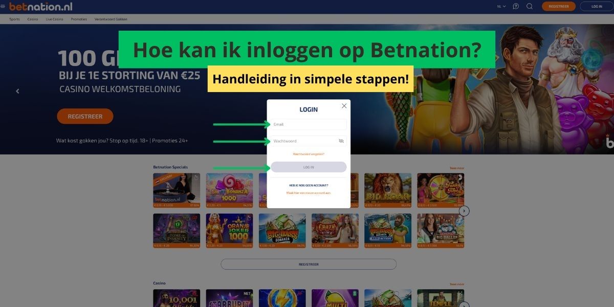 inloggen log in betnation banner sportgokken gids handleiding