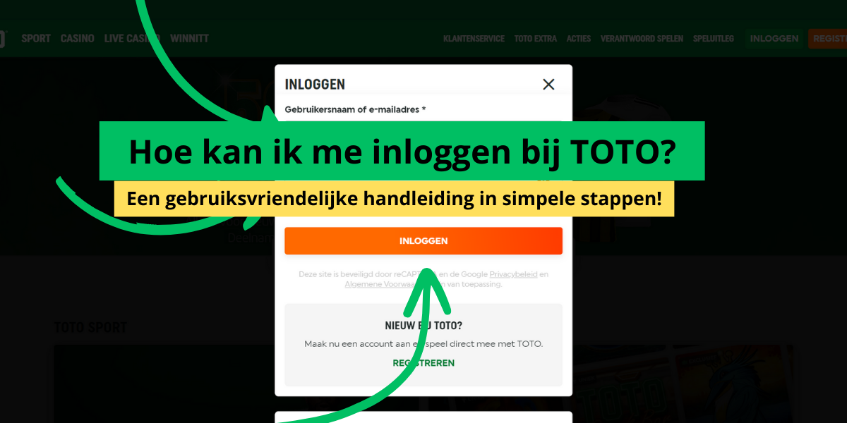 uitleg sportgokken inloggen TOTO Ga naar de website en log je inHoe kan ik me inloggen bij TOTO banner