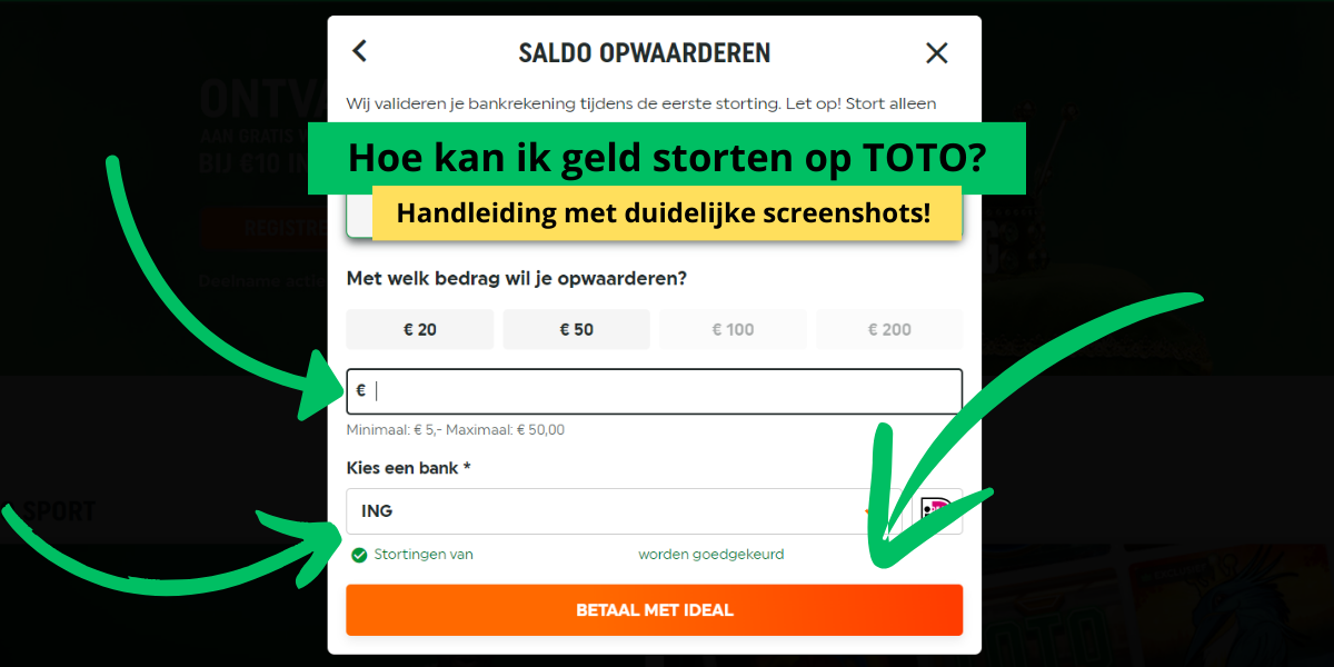 sportgokken hoe stort ik geld op TOTO uitleg handleiding