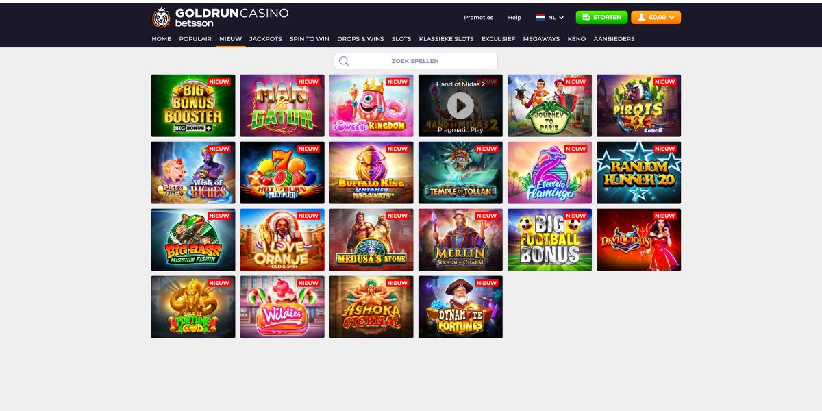 nieuw goldrun casino review navigatie