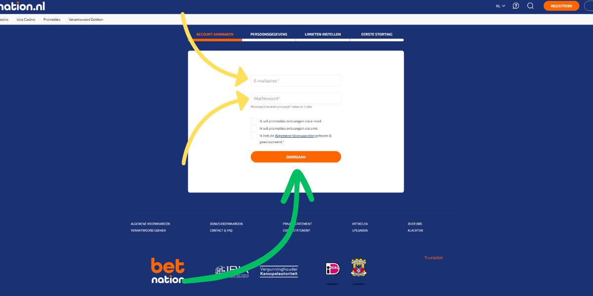 email wachtwoord Hoe kan ik een account aanmaken op Betnation