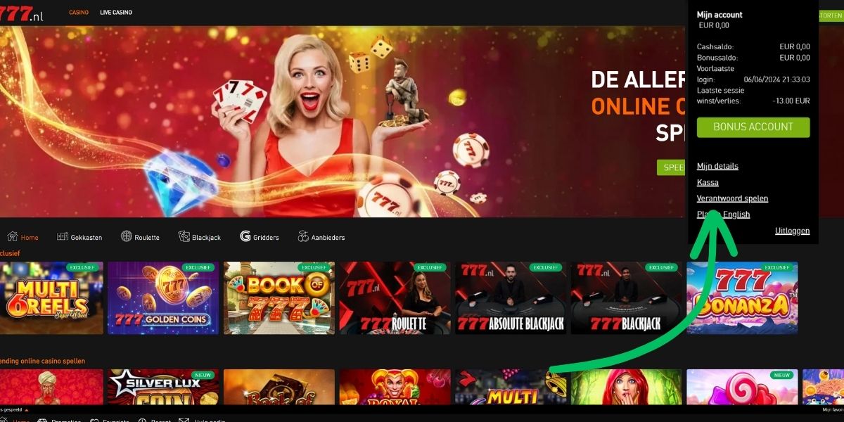 verantwoord spelen limieten casino777