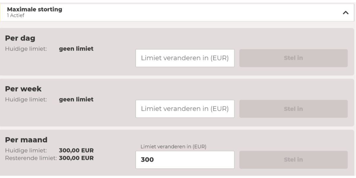 maximale storting limieten 711 sportgokken uitleg