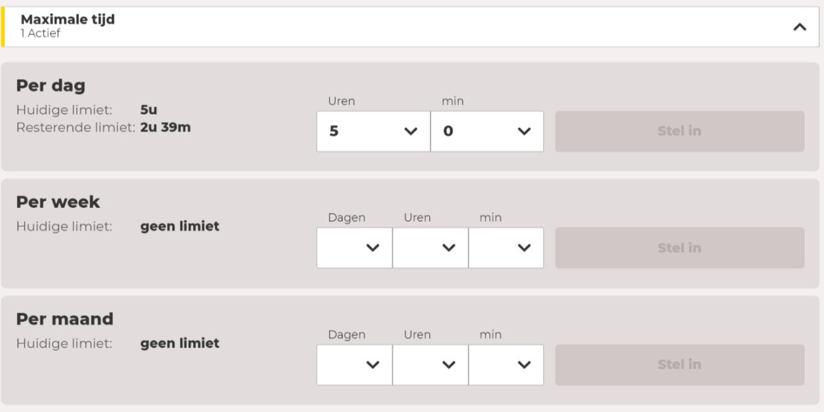 maximale tijd limieten 711 sportgokken uitleg