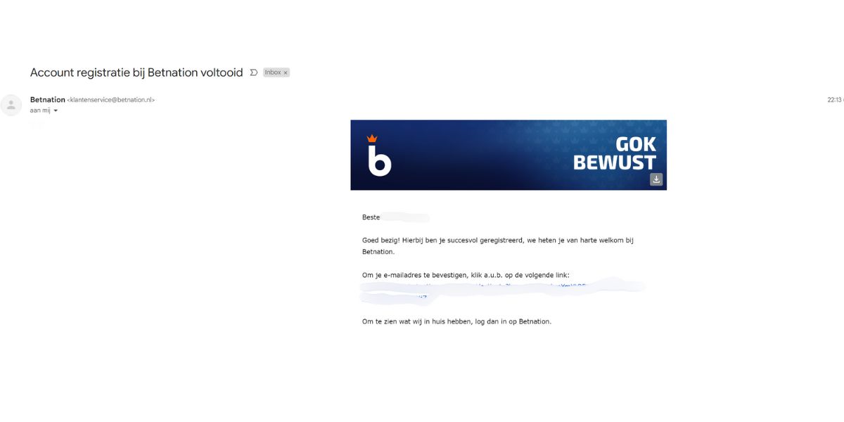 Hoe kan ik een account aanmaken op Betnation email bevestigen