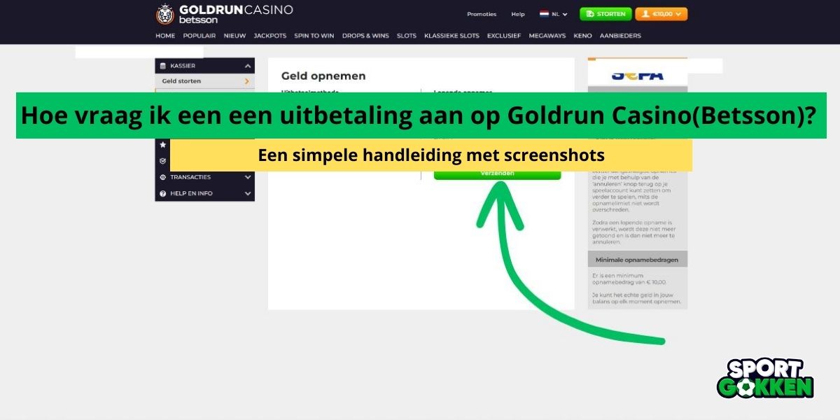 geld opnemen uitbetaling goldrun casino how to guide gids handleiding