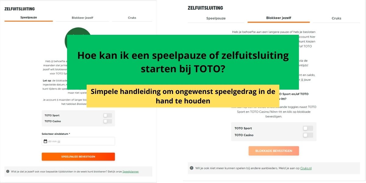 speelpauze gokstop zelfuitsluiting toto