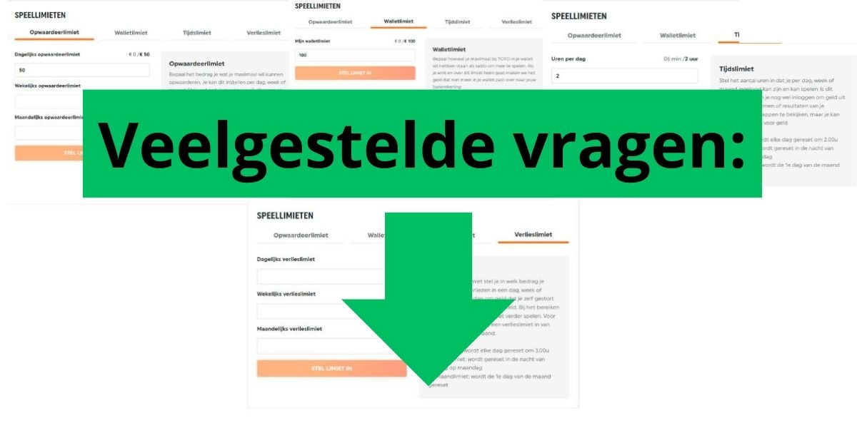 faq veergestelde vragen limieten instellen TOTO sportgokken