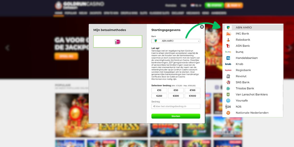 rekening nummer betaalmethode goldrun casino hoe geld te storten?