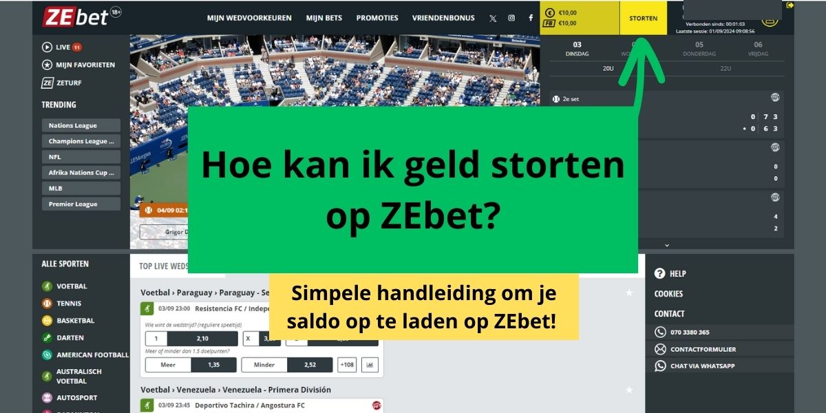 Geld storten op ZEbet Storting ZEbet