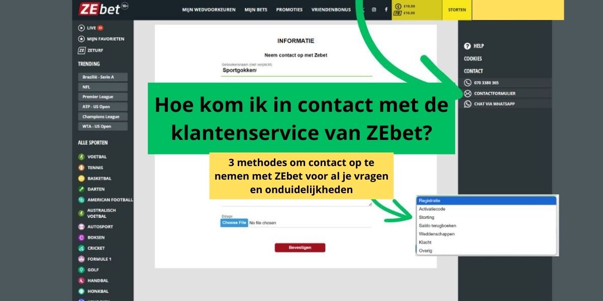 Klantenservice van ZEbet