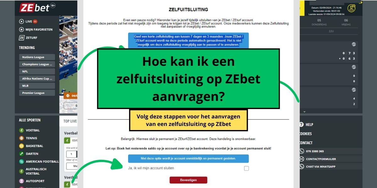 Zelf uitsluiting bij ZEbet handleiding