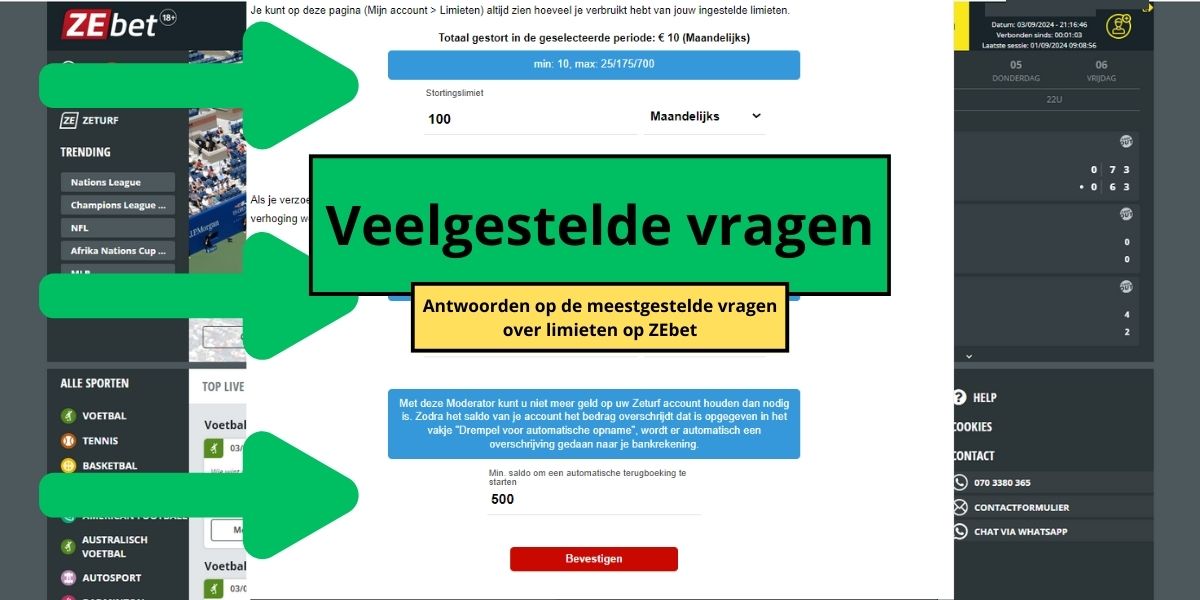 veelgestelde vragen limieten instellen bij zebet 