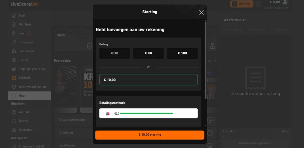 sportgokken uitleg guide gids hoe kan ik geld storten op livescore bet makkelijk simpel