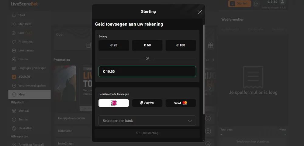 sportgokken uitleg guide gids hoe kan ik geld storten op livescore bet makkelijk simpel