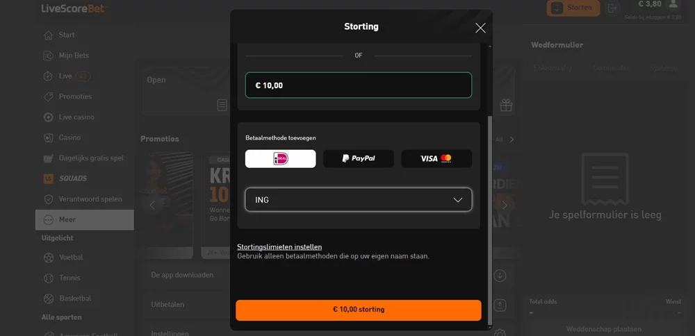 sportgokken uitleg guide gids hoe kan ik geld storten op livescore bet makkelijk simpel