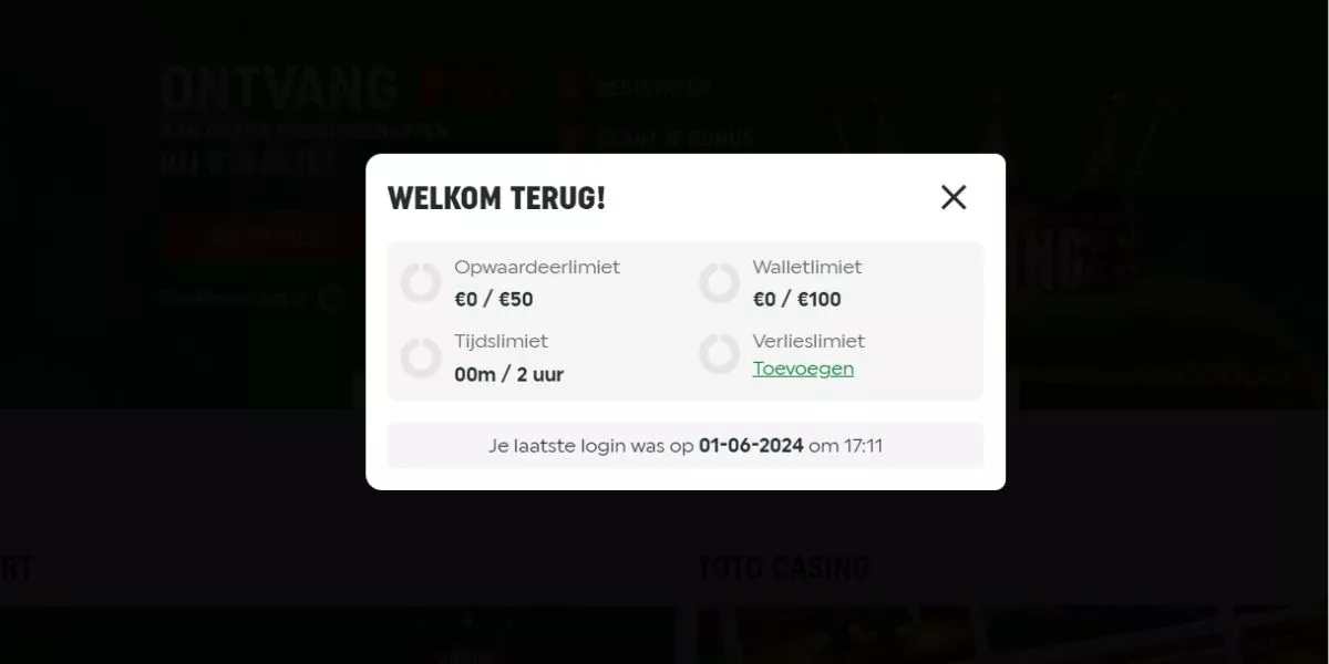 uitleg sportgokken inloggen TOTO Ga naar de website en log je inHoe kan ik me inloggen bij TOTO welkom limieten