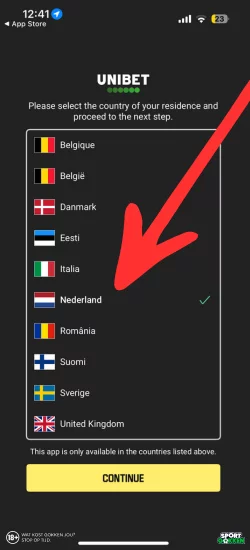 Kies de Unibet Nederland app uit