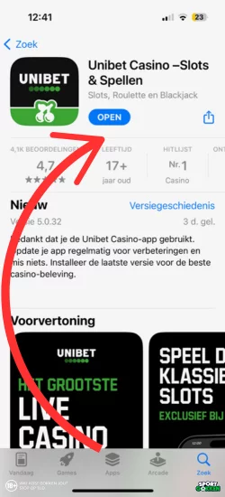 Open de Unibet app