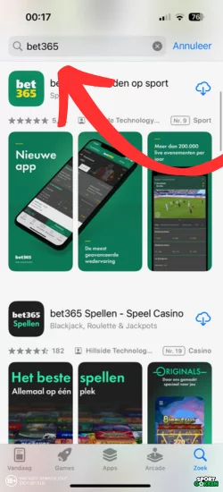 Zoek op Bet365