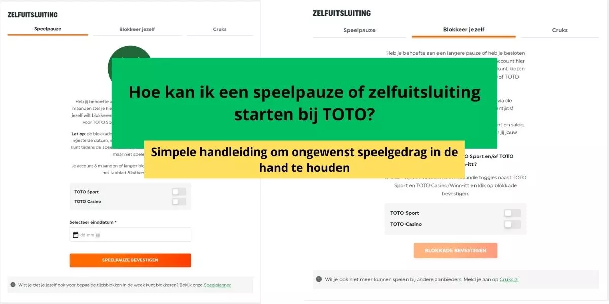 speelpauze gokstop zelfuitsluiting toto