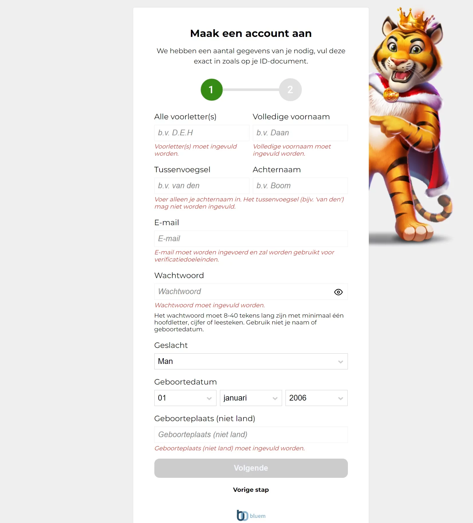 idin extra gegevens aanmelden registreren Godlrun Casino