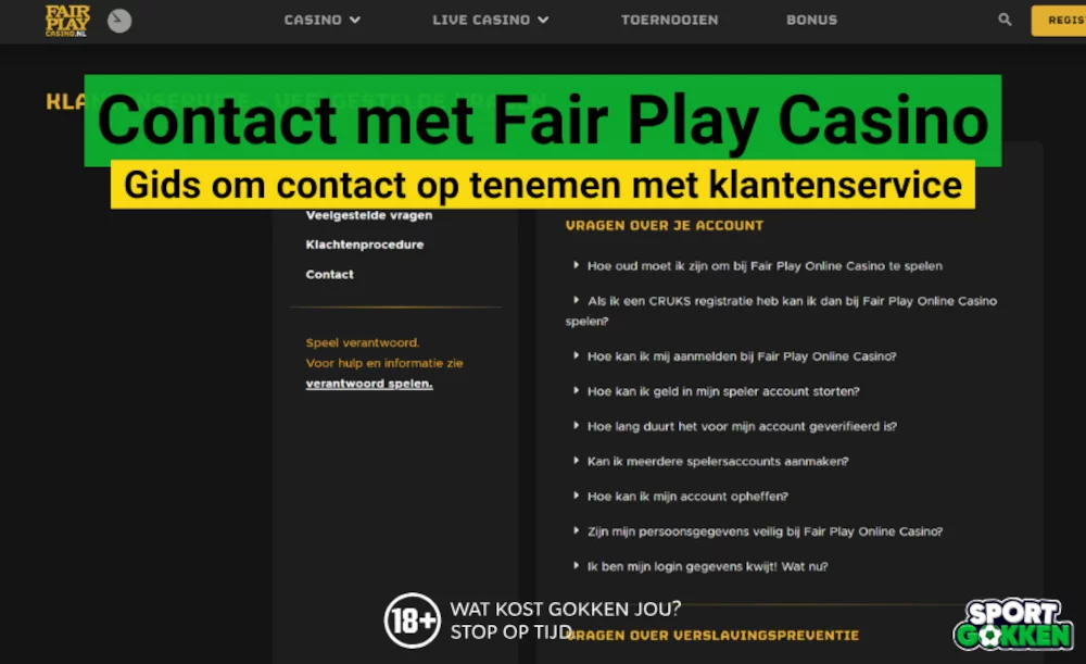 Fair Play Casino contact